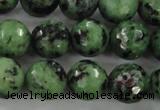 CRZ730 15.5 inches 6mm faceted round ruby zoisite gemstone beads