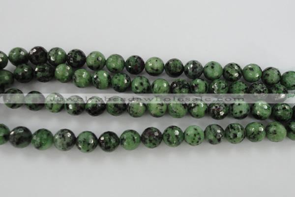 CRZ730 15.5 inches 6mm faceted round ruby zoisite gemstone beads