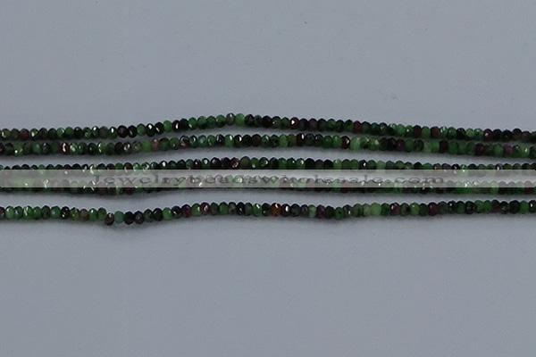 CRZ750 15.5 inches 2*2.5mm faceted rondelle ruby zoisite beads