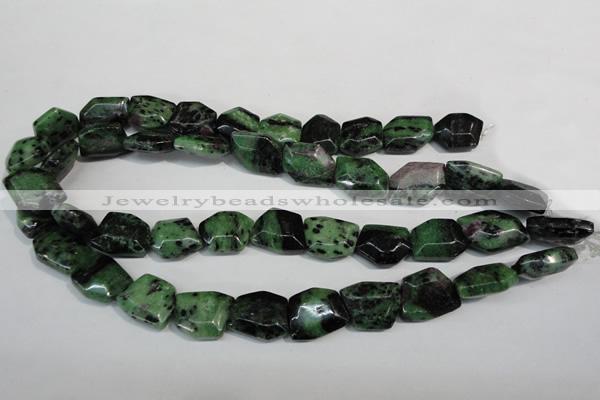 CRZ77 15.5 inches 15*20mm freeform ruby zoisite gemstone beads