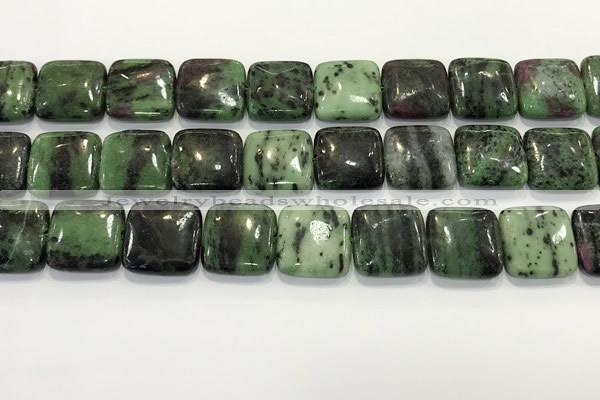 CRZ792 15.5 inches 20*20mm square ruby zoisite gemstone beads