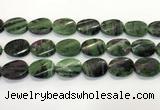 CRZ796 15.5 inches 18*25mm twisted oval ruby zoisite gemstone beads