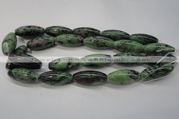 CRZ80 15.5 inches 15*35mm rice ruby zoisite gemstone beads