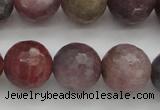 CRZ855 15.5 inches 11mm faceted round natural ruby gemstone beads