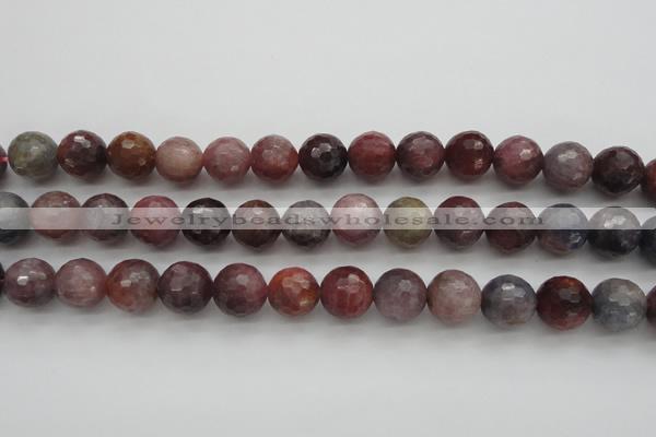 CRZ855 15.5 inches 11mm faceted round natural ruby gemstone beads