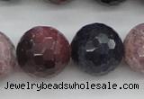 CRZ884 15.5 inches 12mm faceted round natural ruby sapphire beads