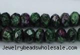 CRZ910 15.5 inches 5*8mm faceted rondelle Chinese ruby zoisite beads