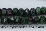 CRZ911 15.5 inches 6*10mm faceted rondelle Chinese ruby zoisite beads