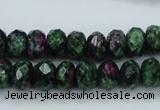 CRZ912 15.5 inches 8*12mm faceted rondelle Chinese ruby zoisite beads