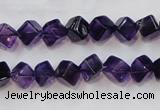 CSA10 15.5 inches 7*7mm cube synthetic amethyst beads wholesale