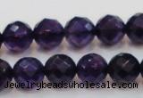 CSA18 15.5 inches 12mm faceted round synthetic amethyst beads