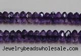 CSA19 15.5 inches 5*8mm faceted rondelle synthetic amethyst beads