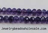 CSA20 15.5 inches 6*8mm faceted rondelle synthetic amethyst beads