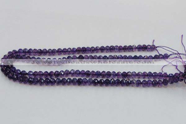 CSA20 15.5 inches 6*8mm faceted rondelle synthetic amethyst beads