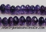 CSA22 15.5 inches 7*12mm faceted rondelle synthetic amethyst beads