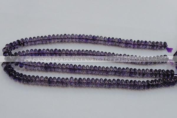 CSA23 15.5 inches 5*10mm faceted rondelle synthetic amethyst beads