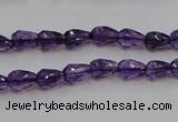 CSA24 15.5 inches 6*8mm faceted teardrop synthetic amethyst beads