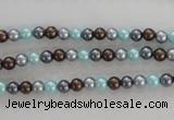 CSB1000 15.5 inches 4mm round mixed color shell pearl beads