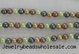 CSB1001 15.5 inches 4mm round mixed color shell pearl beads