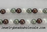 CSB1012 15.5 inches 6mm round mixed color shell pearl beads