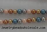 CSB1015 15.5 inches 6mm round mixed color shell pearl beads