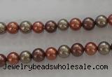 CSB1018 15.5 inches 6mm round mixed color shell pearl beads