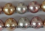 CSB103 15.5 inches 16mm round mixed color shell pearl beads