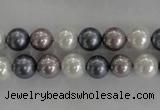 CSB1030 15.5 inches 8mm round mixed color shell pearl beads