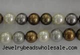 CSB1032 15.5 inches 8mm round mixed color shell pearl beads