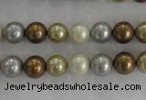 CSB1041 15.5 inches 8mm round mixed color shell pearl beads