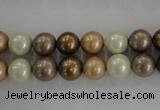 CSB1044 15.5 inches 8mm round mixed color shell pearl beads