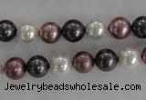 CSB1045 15.5 inches 8mm round mixed color shell pearl beads