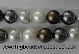 CSB1054 15.5 inches 10mm round mixed color shell pearl beads