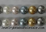 CSB1058 15.5 inches 10mm round mixed color shell pearl beads