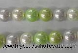 CSB1061 15.5 inches 10mm round mixed color shell pearl beads