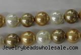 CSB1068 15.5 inches 10mm round mixed color shell pearl beads