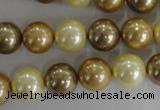 CSB1100 15.5 inches 12mm round mixed color shell pearl beads