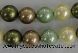 CSB1107 15.5 inches 12mm round mixed color shell pearl beads