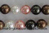 CSB1111 15.5 inches 12mm round mixed color shell pearl beads