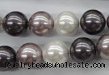 CSB1123 15.5 inches 14mm round mixed color shell pearl beads