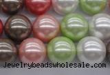 CSB1138 15.5 inches 14mm round mixed color shell pearl beads