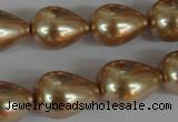 CSB114 15.5 inches 15*19mm teardrop shell pearl beads wholesale