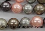 CSB1140 15.5 inches 14mm round mixed color shell pearl beads