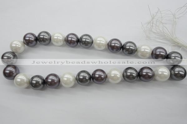 CSB1150 15.5 inches 16mm round mixed color shell pearl beads