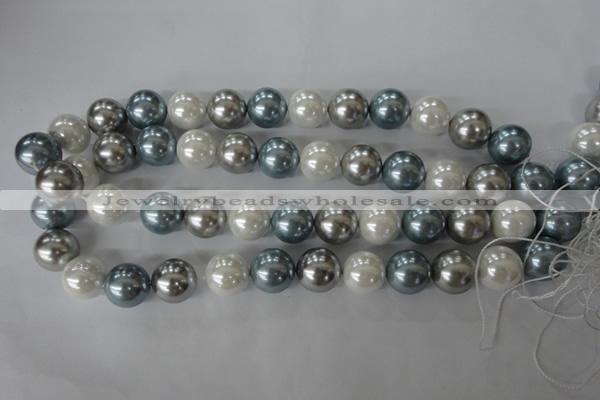 CSB1151 15.5 inches 16mm round mixed color shell pearl beads