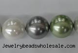 CSB1153 15.5 inches 16mm round mixed color shell pearl beads