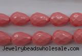 CSB1165 15.5 inches 10*14mm faceted teardrop shell pearl beads