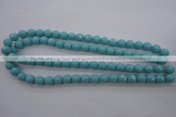 CSB1175 15.5 inches 10mm faceted round shell pearl beads