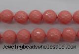 CSB1178 15.5 inches 10mm faceted round shell pearl beads