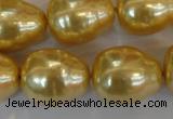 CSB130 15.5 inches 18*22mm nuggets shell pearl beads wholesale